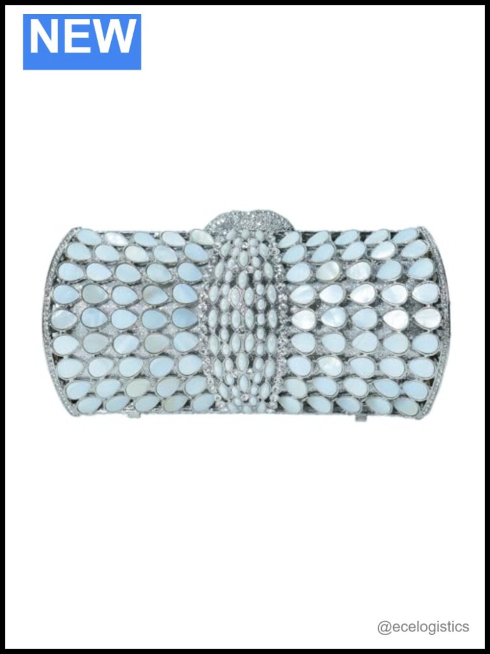 HUANG ZHUANG Crystal Shell Clutch Evening Bag Rhinestone Purse Party
